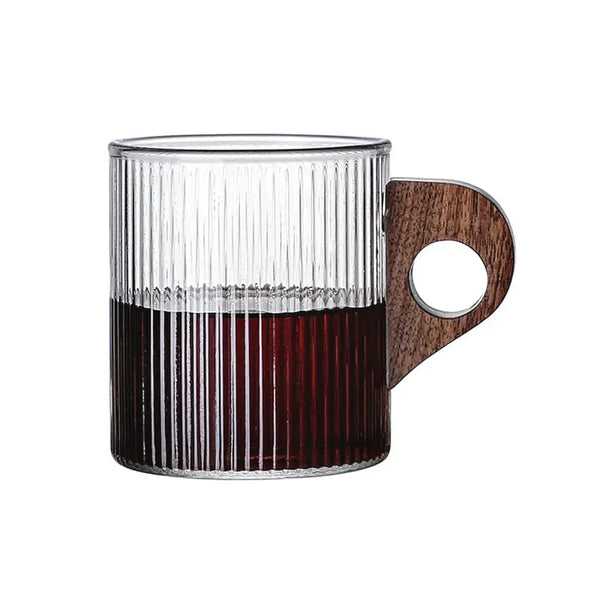 Glass Mug with Wooden Handle