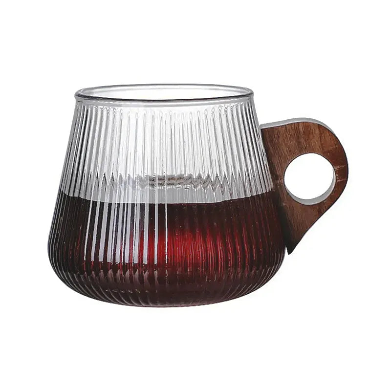 Glass Mug with Wooden Handle