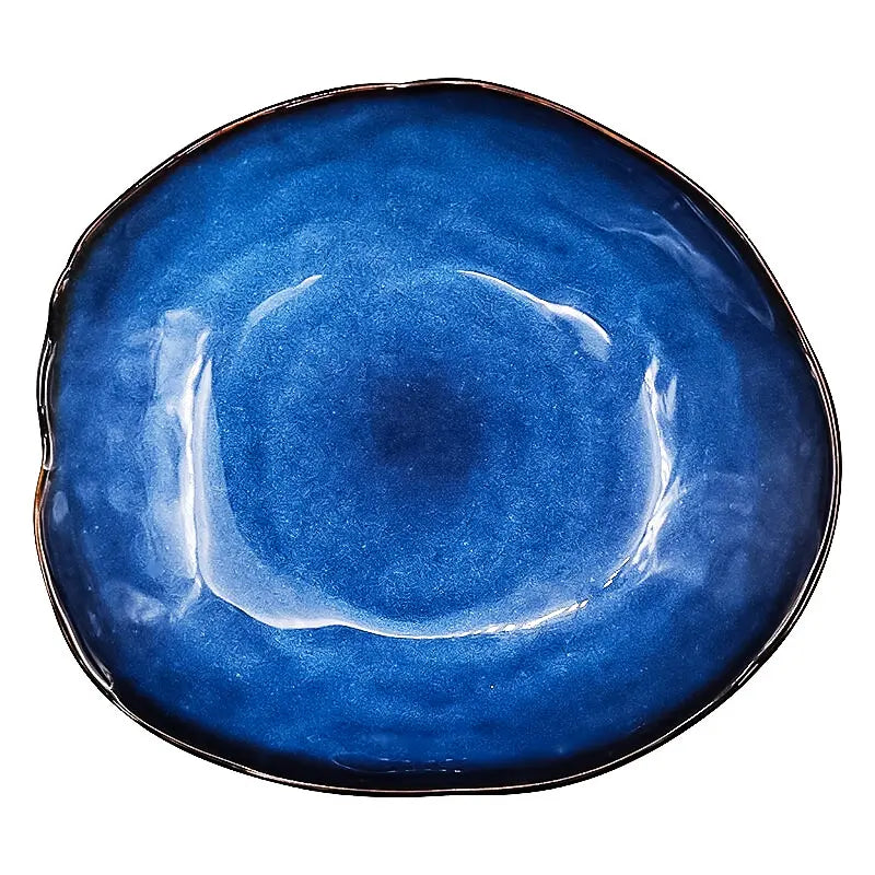 Ceramic Irregular Dish - Ocean Blue